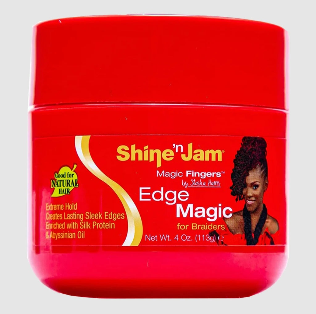 Shine 'n Jam Magic Fingers Edge Magic for Braiders – Extreme Hold Edge Control Gel (4oz)