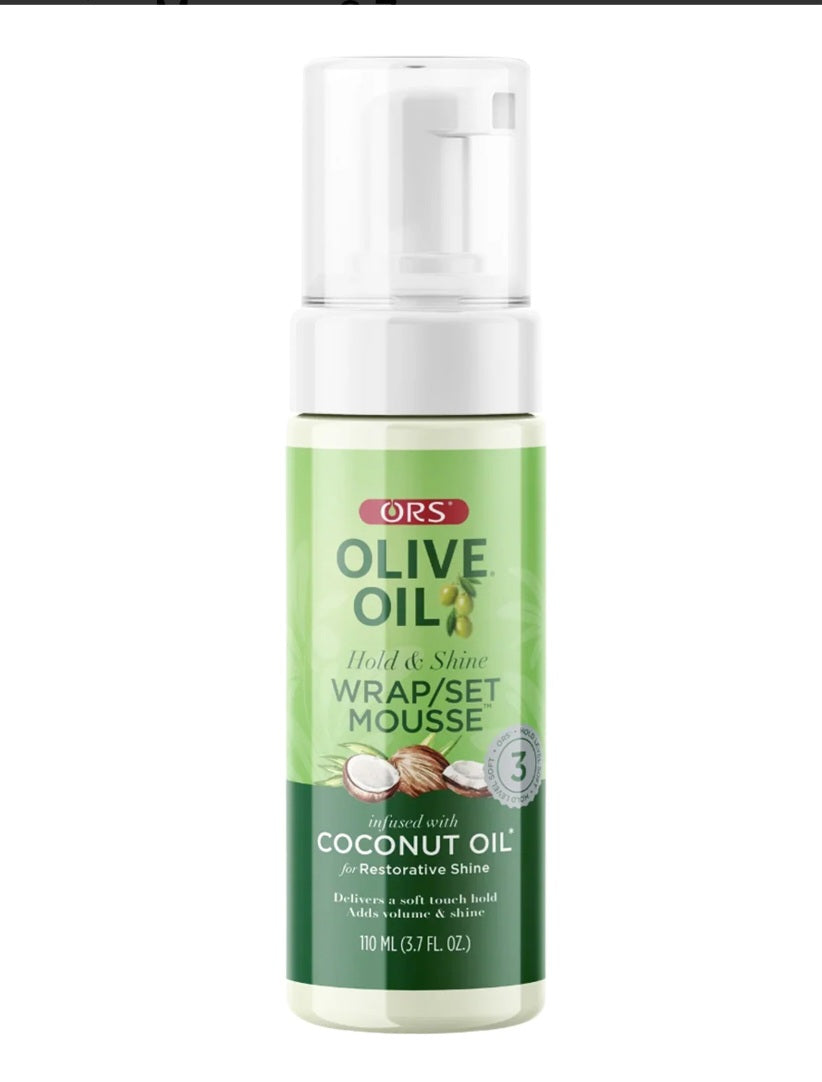 ORS Olive Oil Hold & Shine Wrap/Set Mousse with Coconut Oil – 110ml